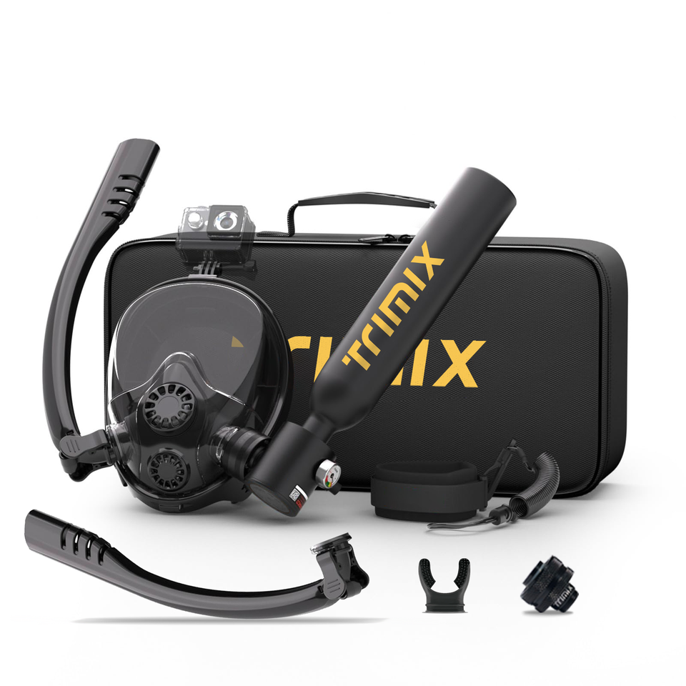  TRIMIX Mini Scuba Lung Tank 0.5L With Snorkeling Mask Support Up to 10 Minutes Underwater Breathe 5 Meter Depth 