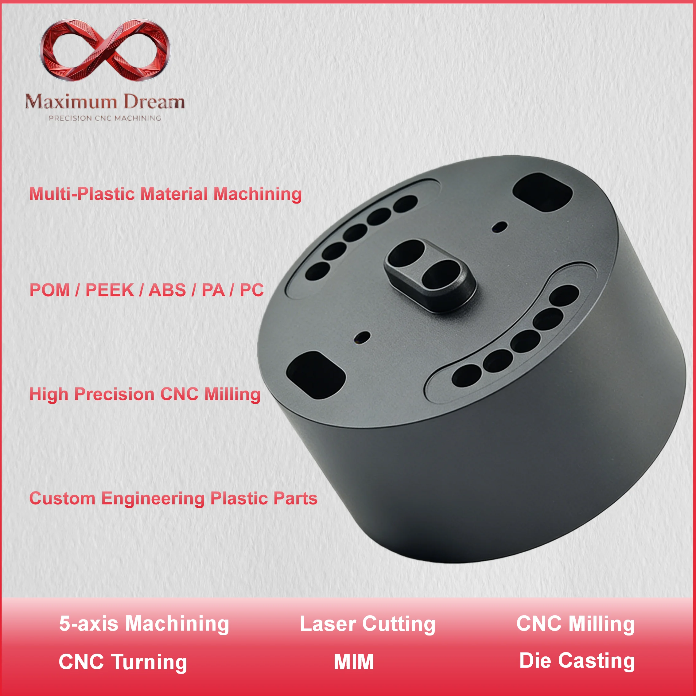 Custom CNC Machining Plastic Parts POM ABS PEEK PA PC PMMA CNC Turning Milling Service