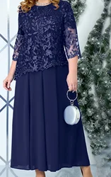 Spring and Summer Season Oversized Women Dress with Embroidered Lace and Slim Fitting Cocktail Dress Plus Size