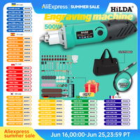 HILDA 500W  Green Engraver Electric Drill 6-Position Variable Speed High-Power Woodworking Rotary Tools Set Grinder Polishing