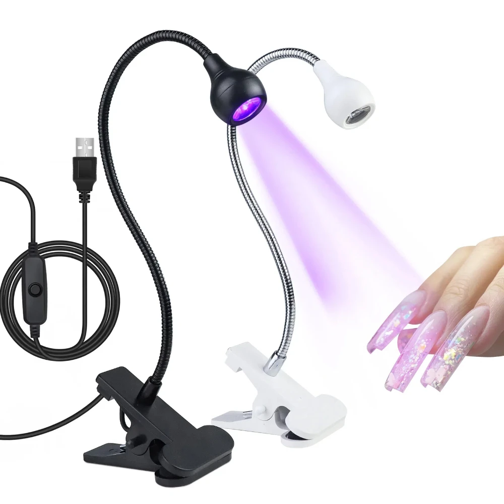 

Nail Lights Dryer UV Led Lamp Ultraviolet Flexible Clip-On Desk Mini USB UV Gel Curing Desk Lamp Manicure Pedicure Salon Tools