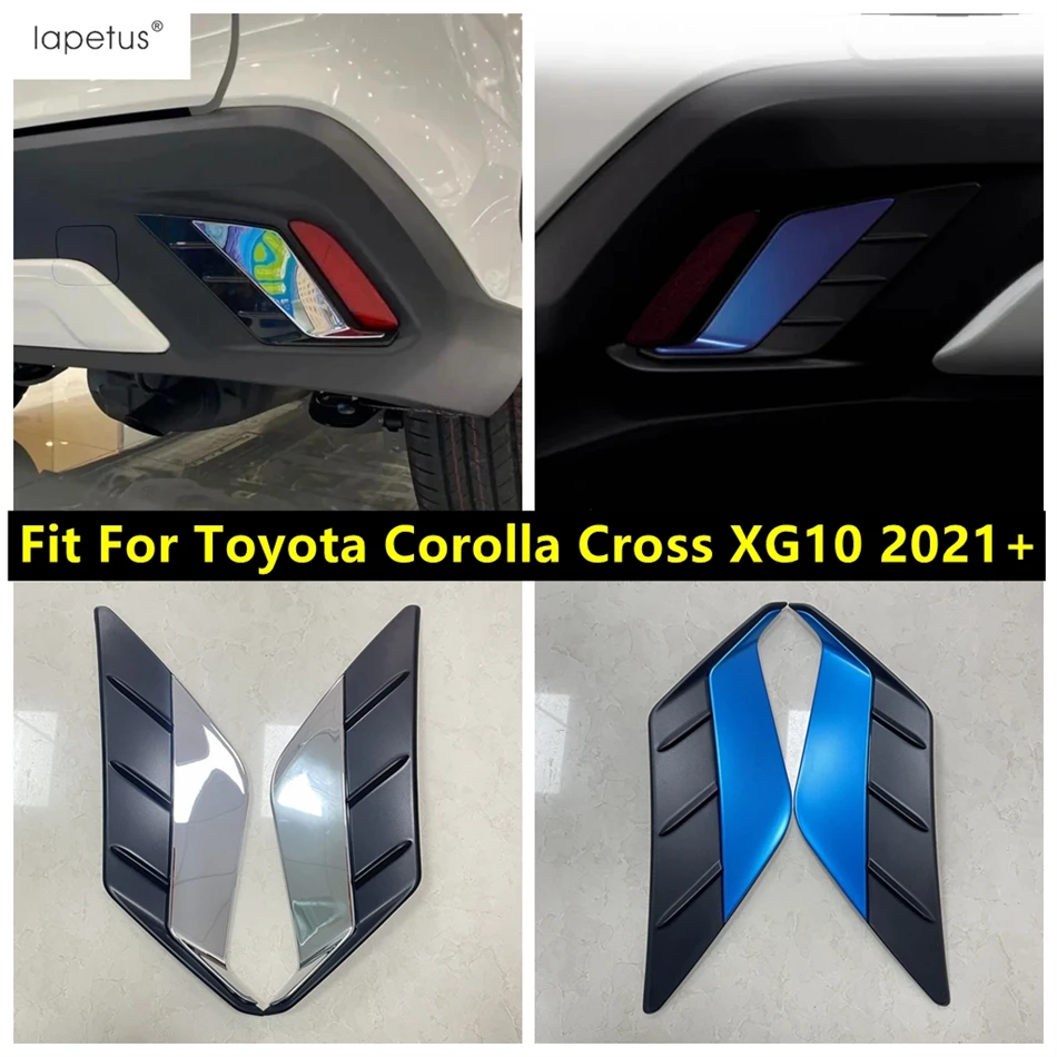 

Rear Bumper Fog Light Lamp Eyebrow Frame Decoration Cover Trim For Toyota Corolla Cross XG10 2021 - 2024 ABS Chrome Accessories