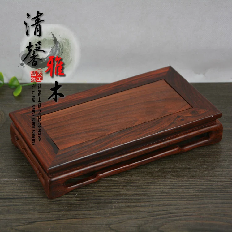 Red wood  for rectangular stone vases Min dynasty type  kettle seal bonsai furnishing articles of Buddha base