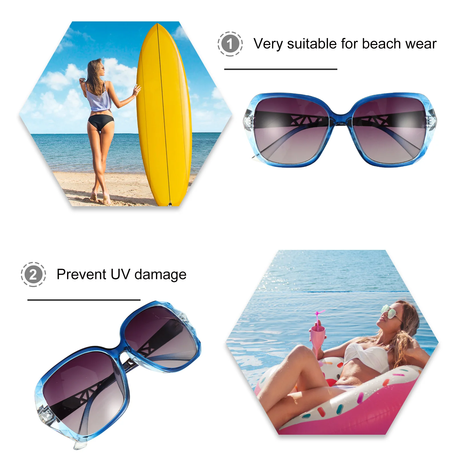 

1Pair Cycling Sunglasses Upgraded Frame Comfortable Ear Design Clear Lens Outdoor Photo Helper Fashion Sun Glasses for Men