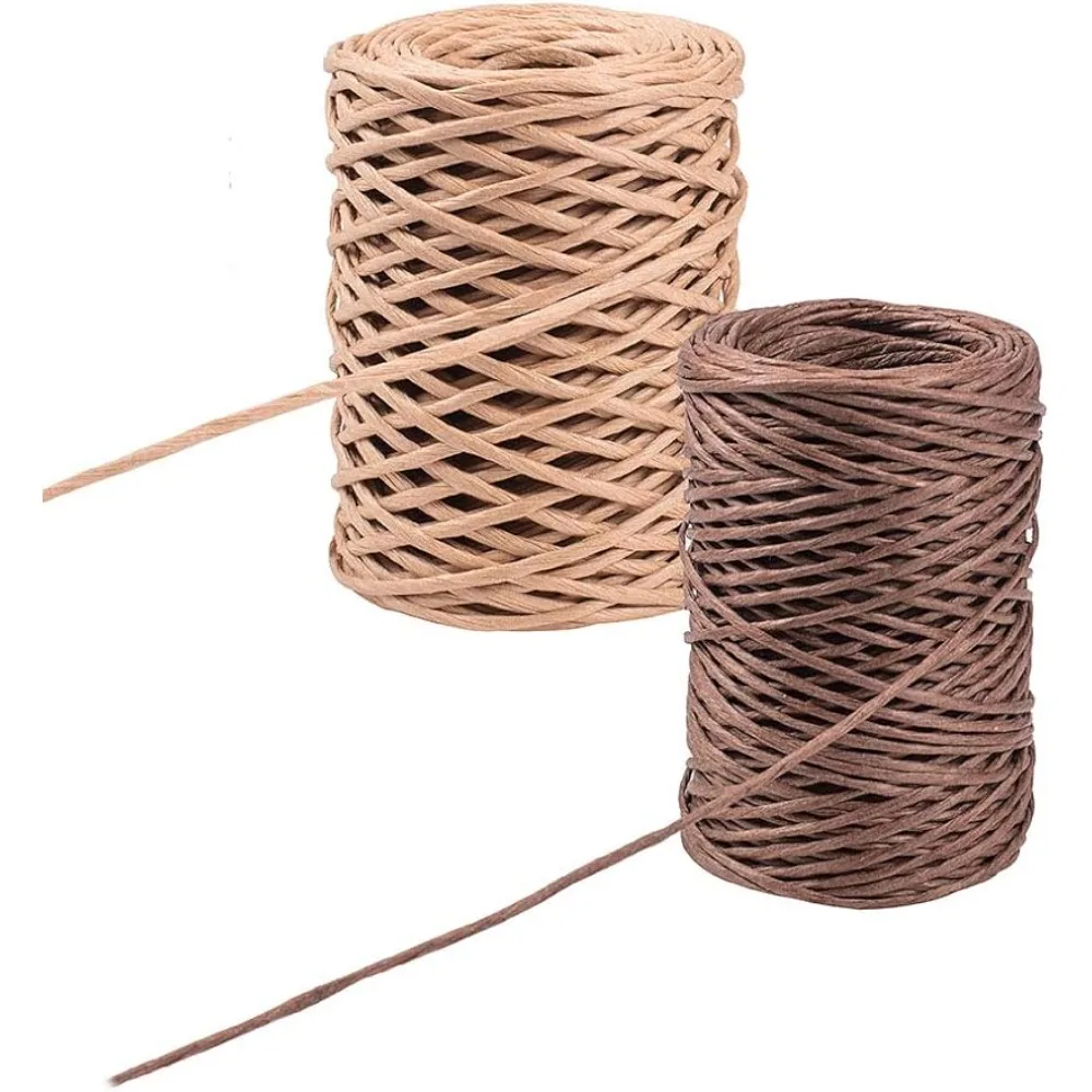 

100 Yards 2mm Floral Bind Wire Wrapping Wire Handmade Iron Wire Paper Rattan for Flower Bouquets (Peru & Coconut Brown 50 Yards