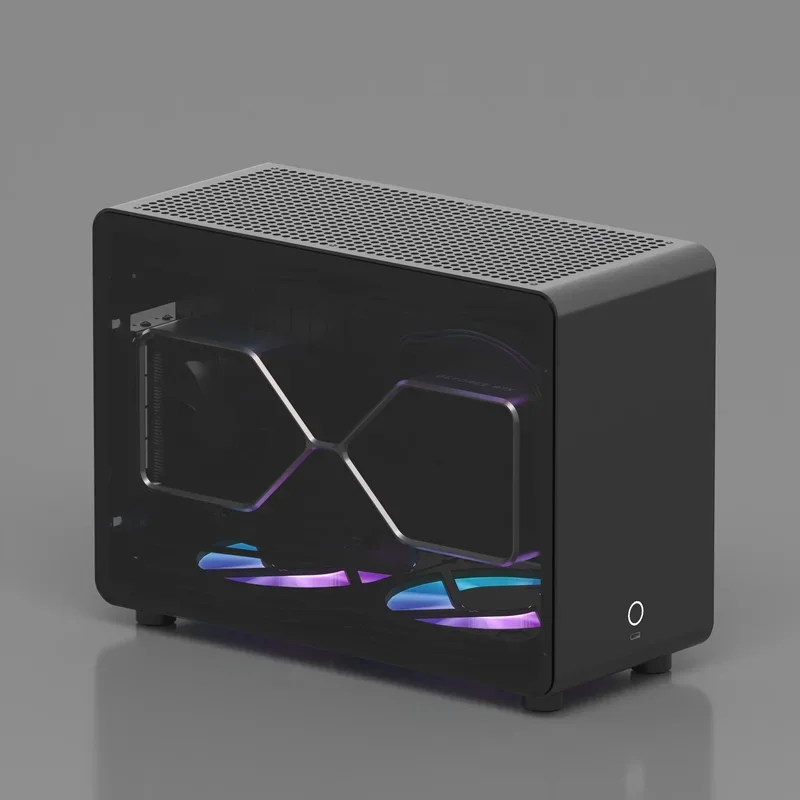 GEEEK G1 Pro Aluminum Alloy A4 ITX Chassis, Transparent Side Transparent SFX 240 Water Cooling, Mini Chassis