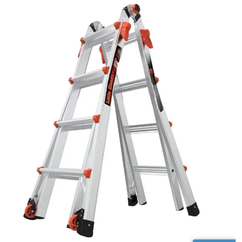 elocity with Wheels, M17, 17 Ft, Multi-Position Ladder, Aluminum, Type 1A, 300 lbs Weight Rating, (15417-001)