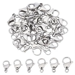 20Pcs Stainless Steel Lobster Clasps âFastener Hook Lock Connectors DIY Bracelet Necklace Keychain Jewelery Making Accessories