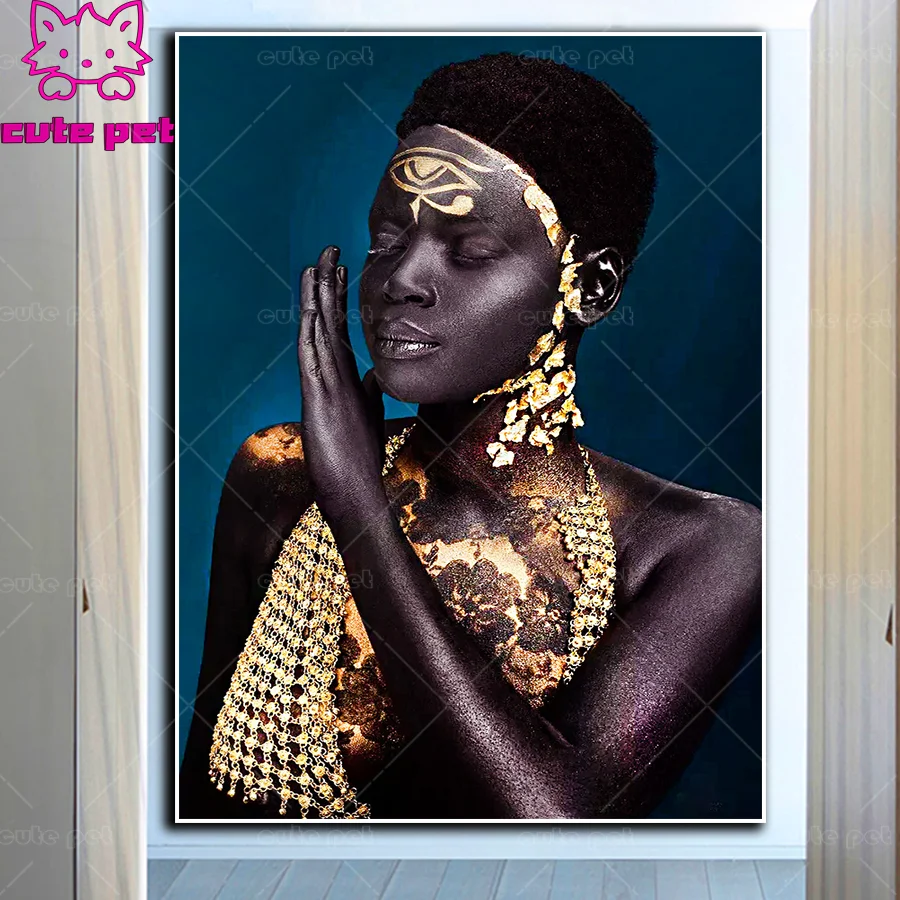 FULL Mosaic Pattern 5D African makeup woman art DIY Diamond art Embroidery home decoration diamond painting cross stitch gift