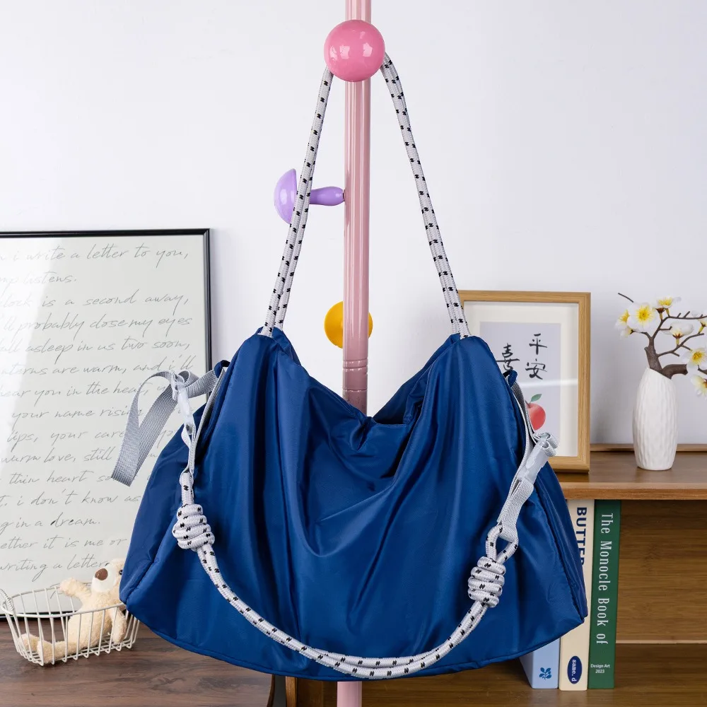 

Portable Casual Nylon Shoulder Bag Korean Style Large Capacity Lightweight Eco Bag Handbag Nylon Rope Tote Bag Student
