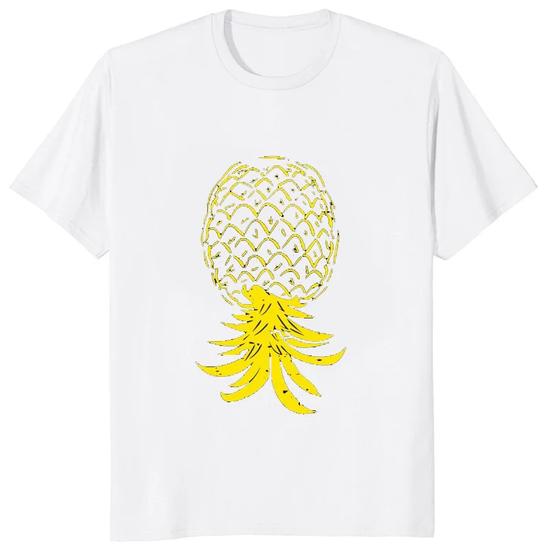 Japan Anime Pineapple Tee Swinging Lifestyle  T-Shirts Upside Down Swinger Men Women Tshirts Valentine\'s Day Tops Casual Tees