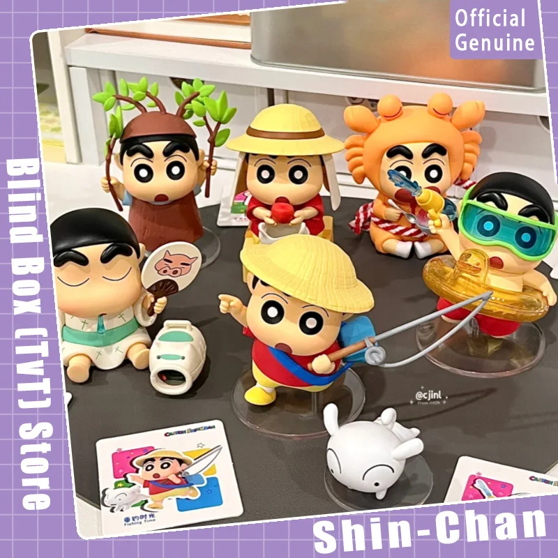 

Новый натуральный карандаш Шин-Чан, летняя серия Playtime, слепая коробка, милая коллекция фигурок, украшение для рабочего стола, модная тенденция, кукла, подарок