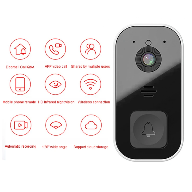 Intelligent Wireless WiFi Doorbell Waterproof Home Welcome Camera Video Doorbell Waterproof Remote Smart Ring Door Bell Chime