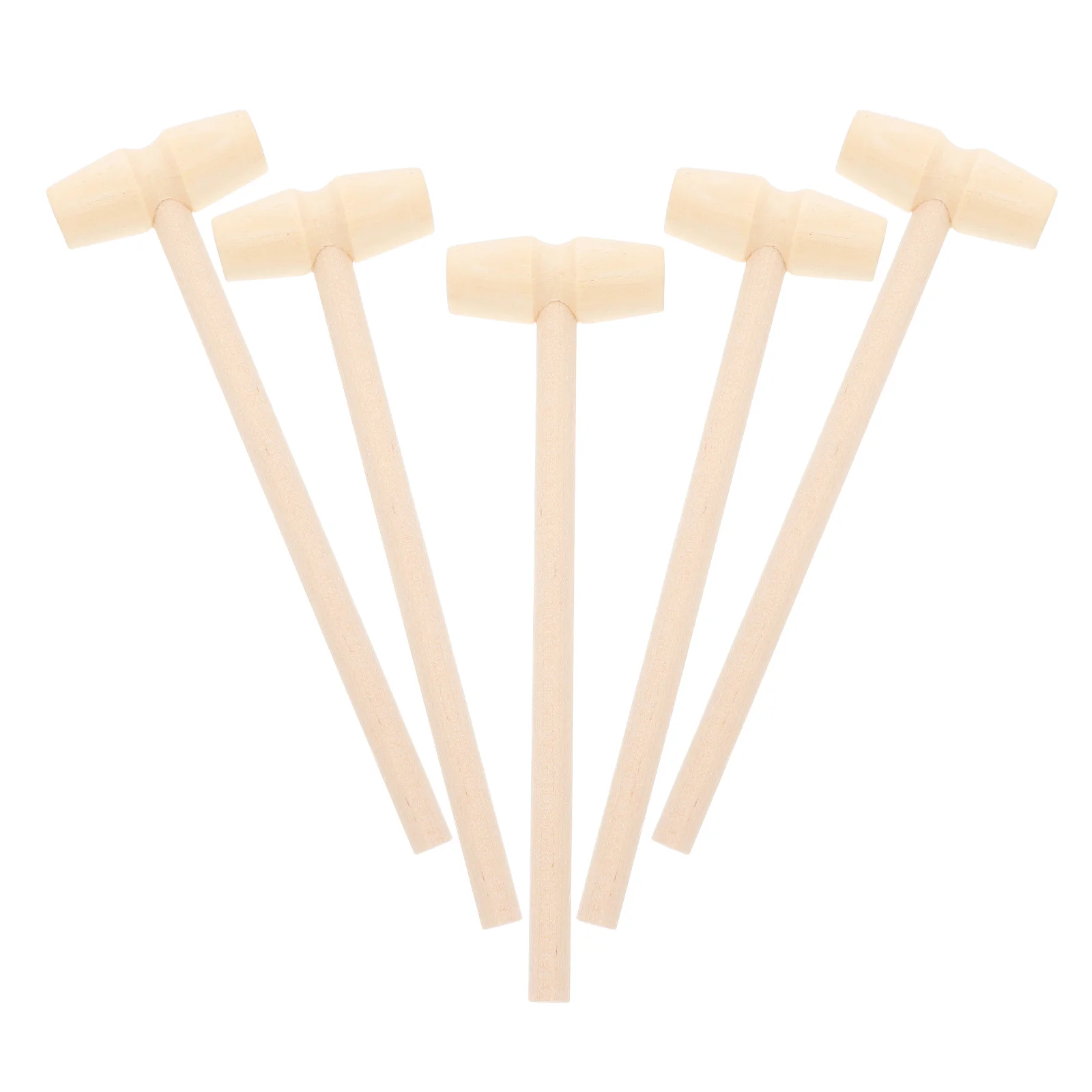 5 Pcs Educational Kids Mini Mallet Childrens Wood Beat Wooden Hammer