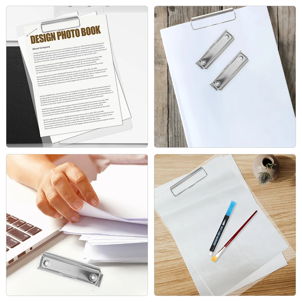 

6pcs Metal Writing Board Clamps Aluminum 10cm School Office Supplies Notice Clips File Folder Storage