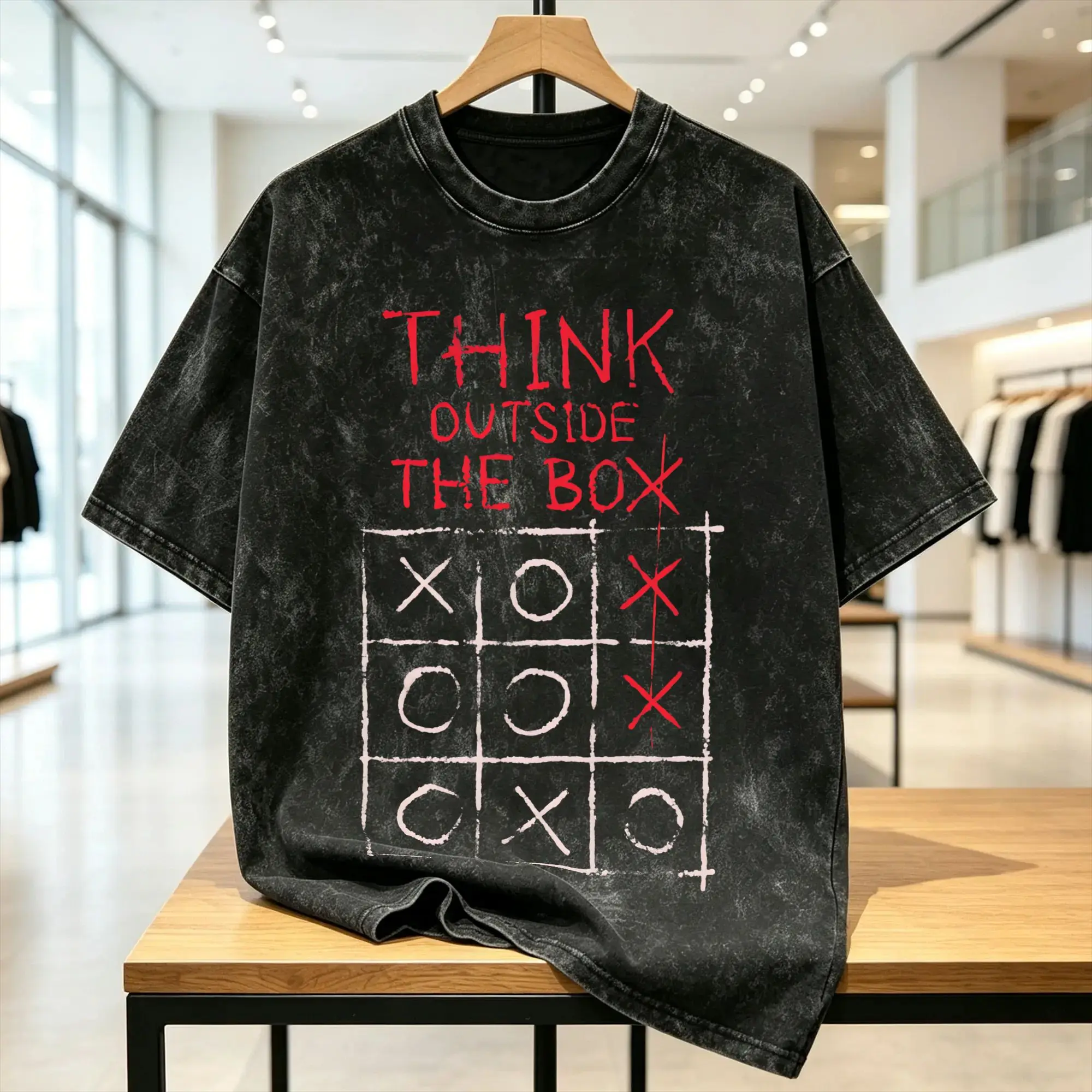 Think Outside the Box T Shirt Men Pure Cotton Novelty T-Shirts Round Collar  Tee Shirt Short Sleeve Clothing Gift Idea