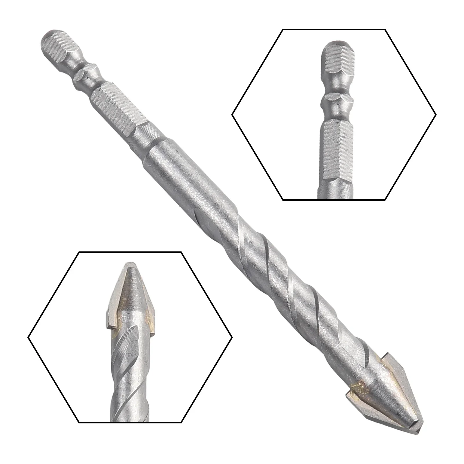 6-12mm Multifunction Drill Bit Alloy Steel 1/4' Hex Eccentric Drill Crooked Head For Ceramic Tile Plastics Bricks Drilling Tool