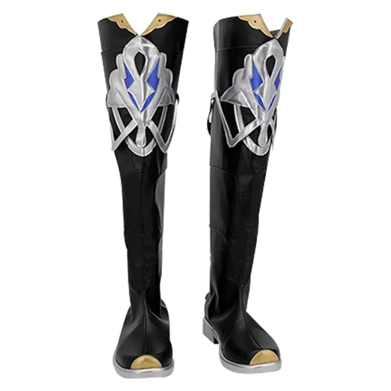 Genshin impacto albedo cosplay sapatos botas trajes de halloween acessório feito sob encomenda