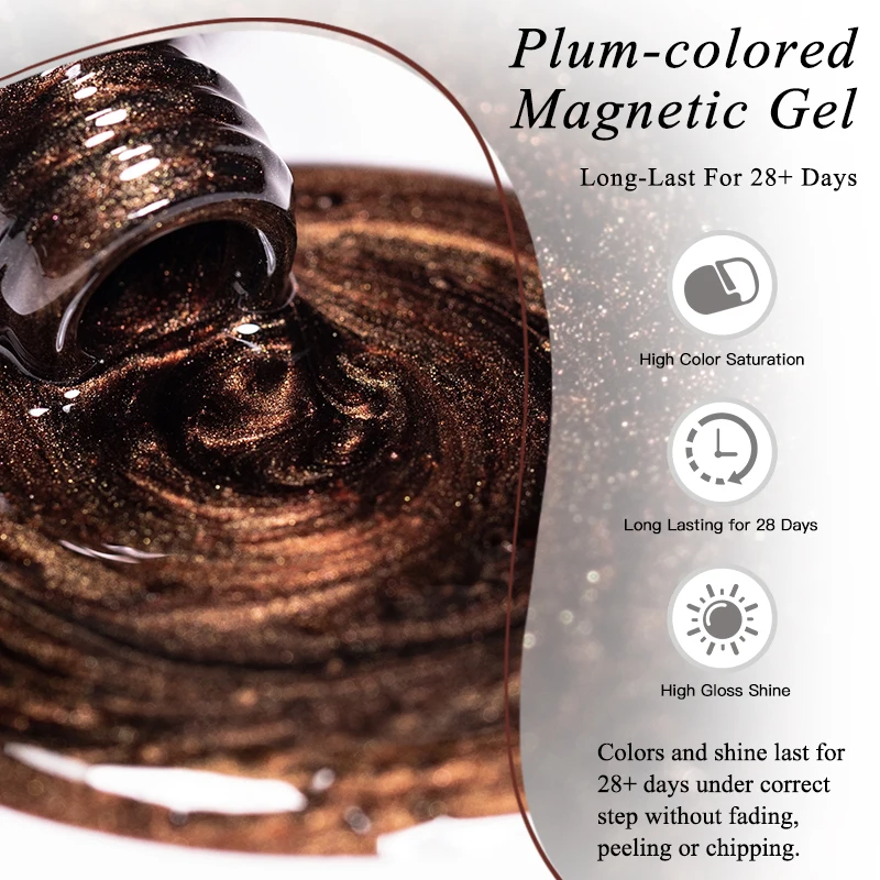 7 stks Pruimkleurige Kat Magnetische Gel Nagellak Set Glazen Kralen Effect Semi Permanant Losweken UV LED Gel vernis Voor Winter Nagel
