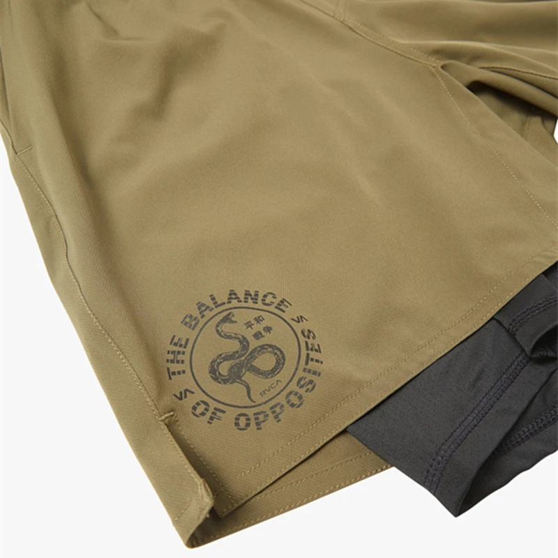 Pantalones cortos deportivos 2 en 1 de verano de talla europea, pantalones cortos elásticos transpirables de secado rápido para entrenamiento para hombres, pantalones casuales con cintura elástica