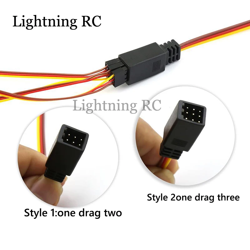 INJOIN RC Red Spider Model Car Boat Model Aircraft One Tow Two/One Tow Three Y Line Servo Extension Cable R88