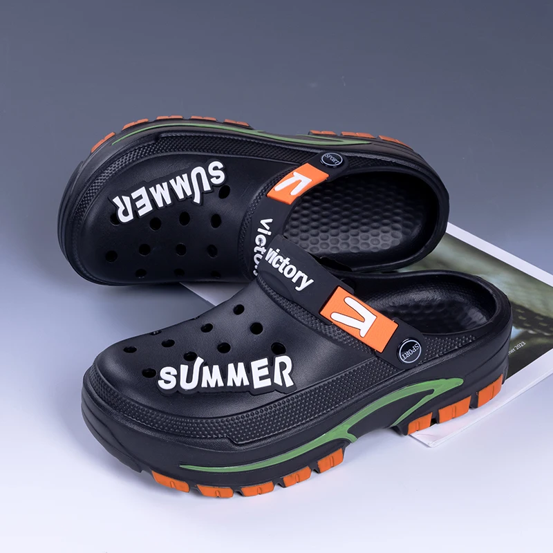 

Beach Shoes Men's Summer Ligtweight EVA Trend Home Sandals Clogs Shoes Men Baotou Slippers Outdoor Students Comfortable Sandals