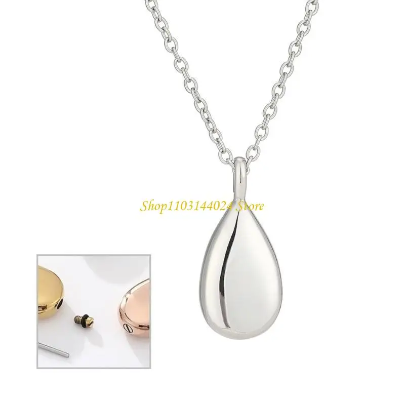 N5KE Engravable Stainless Steel Necklace for Ashes with Secure Threaded Closure