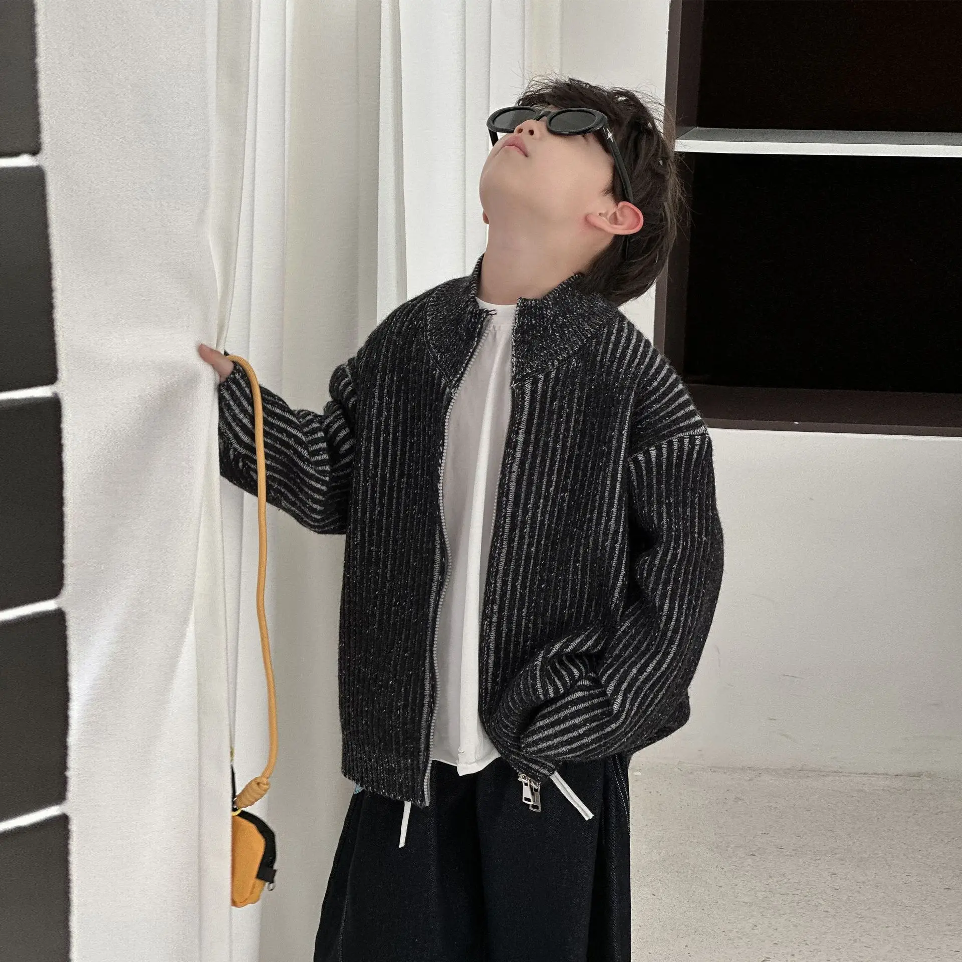 

Children's Clothing Knitting Cardigan New Japanese-style Children's Autumn Sweater Coat Casual and Fashionable Lightweight Coat