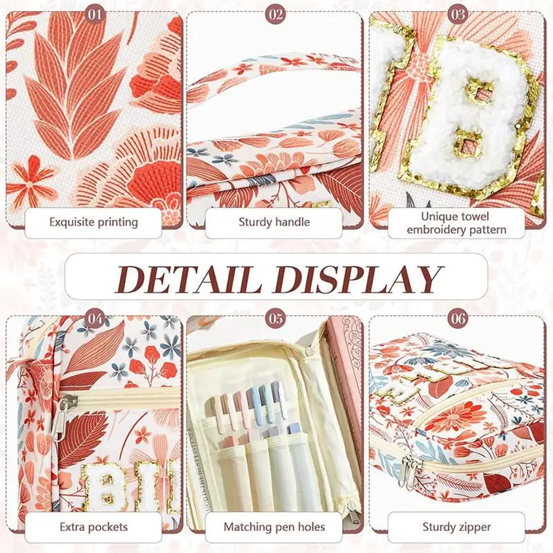 聖書バッグ女性のための聖書キャリア花収納袋大型トートジッパーポーチ収納オーガナイザー保護ポケット美的