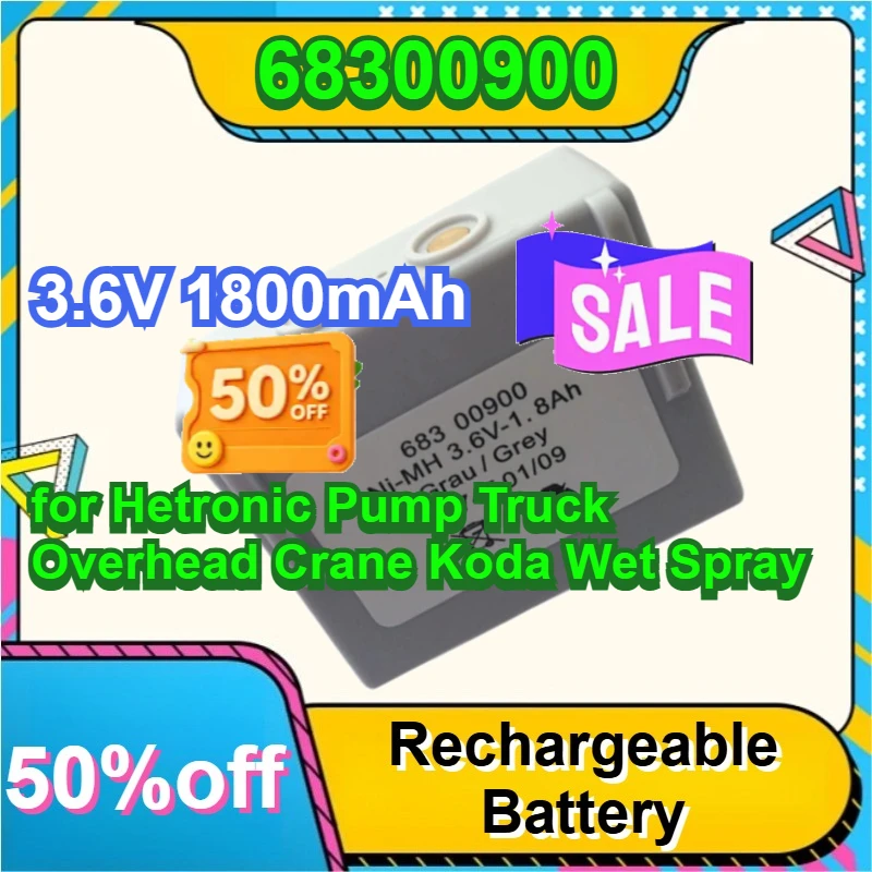 

3.6V 1800mAh Battery 68300900 for Hetronic Pump Truck Overhead Crane Koda Wet Spray Machine Remote Control Battery