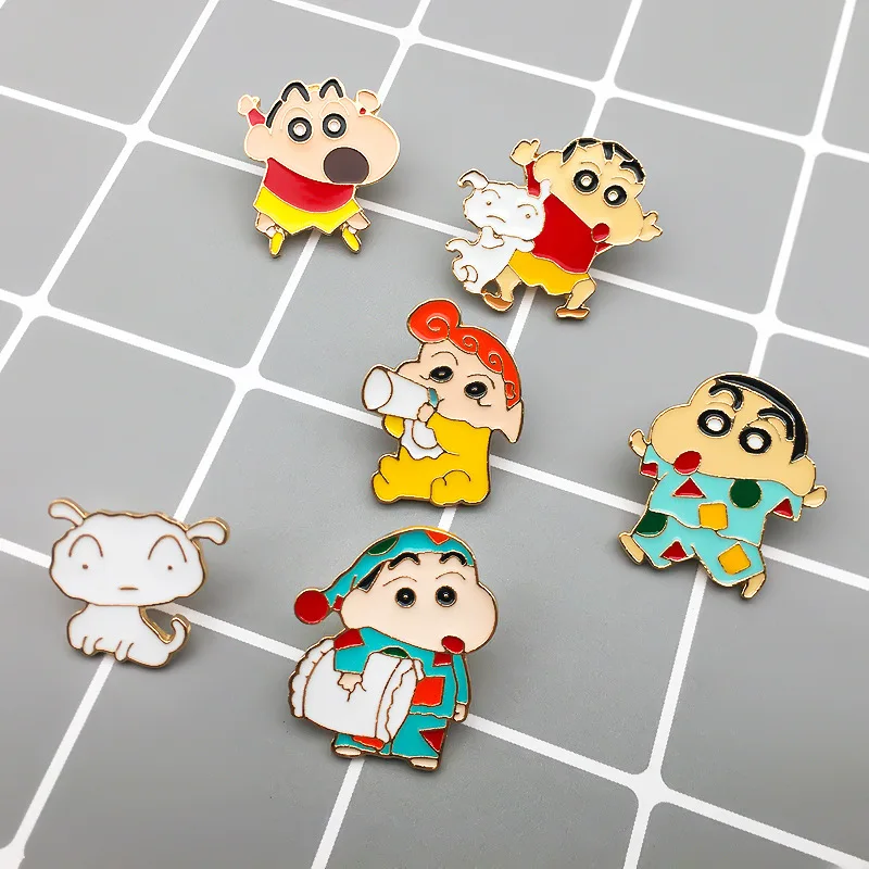 Japan Anime Crayon Shin Chan Lapel Pins Backpack Jeans Enamel Brooch Pin Women Fashion Jewelry Gifts Funny Child Cartoon Badges