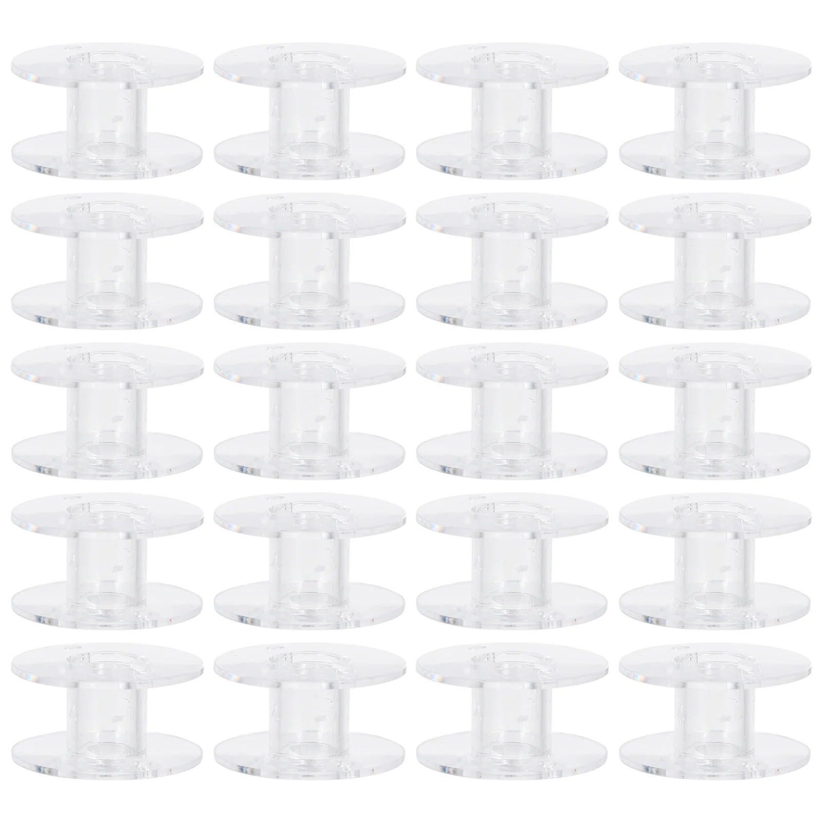 Bobinas de máquina transparentes para suministros domésticos, accesorios duraderos de repuesto, piezas de costura portátiles, artesanías, 50 Uds.