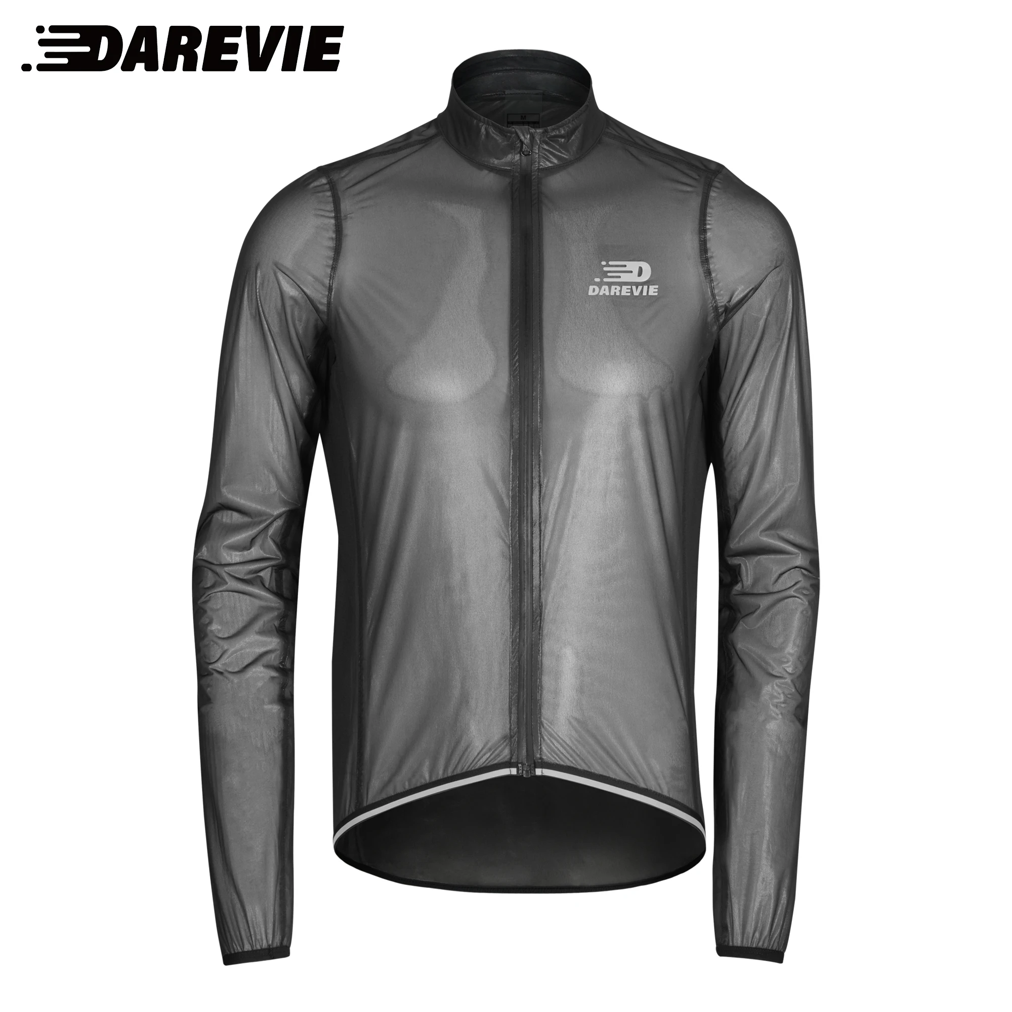 DAREVIE Cycling Raincoat Waterproof PRO Level Half Transparent For Cycling Event Rules Cycling Windbreaker Rainproof Windproof