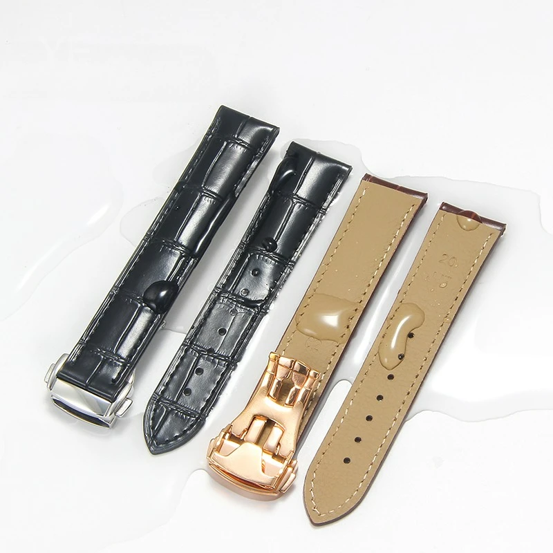 أسود أزرق بني 19/20/21 مللي متر حزام الإفراج السريع لأوميغا دي فيل سيماستر الصلبة الصلب نشر المشبك الخيزران الملمس تصميم