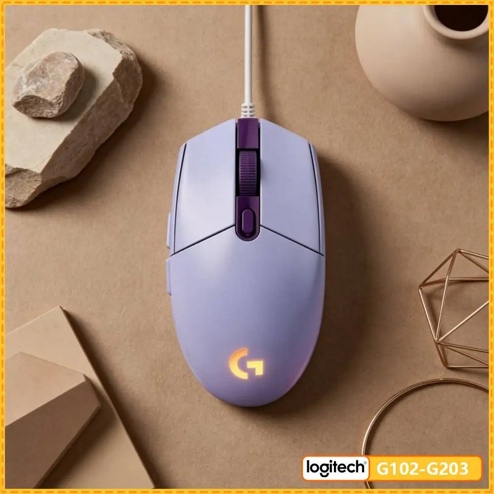 Logitech G203 LIGHTSYNC Gaming Mouse 8000 DPI Sensor RGB Backlight 6 Buttons 85g PC Mac Laptops Durable