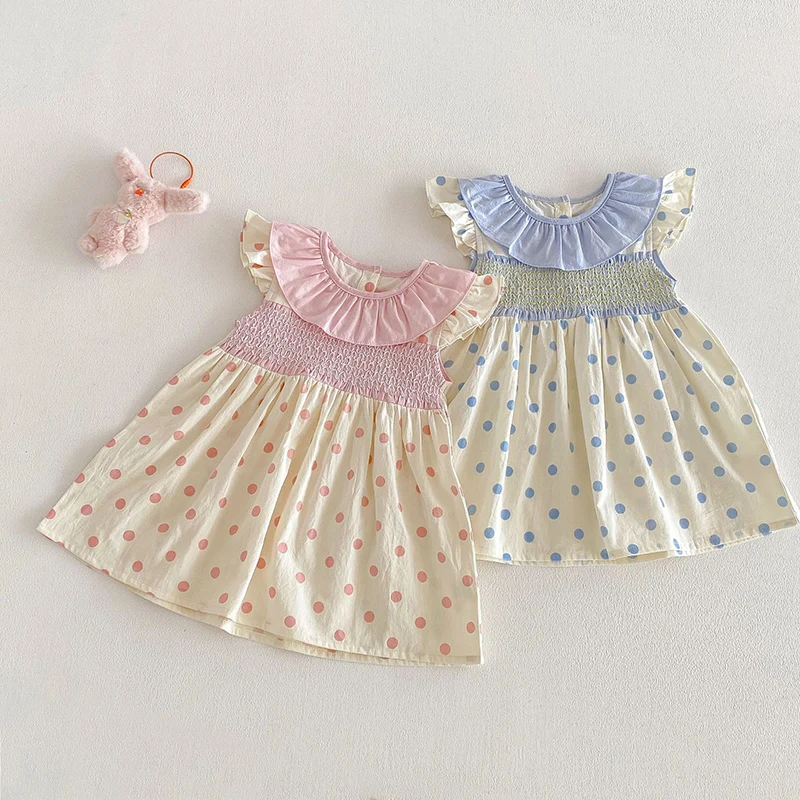 2026 New Summer Sister Clothing 2-6Yrs Baby Girl Party Dress Sleeveless Cotton Print Splicing Kids Princess Dresses