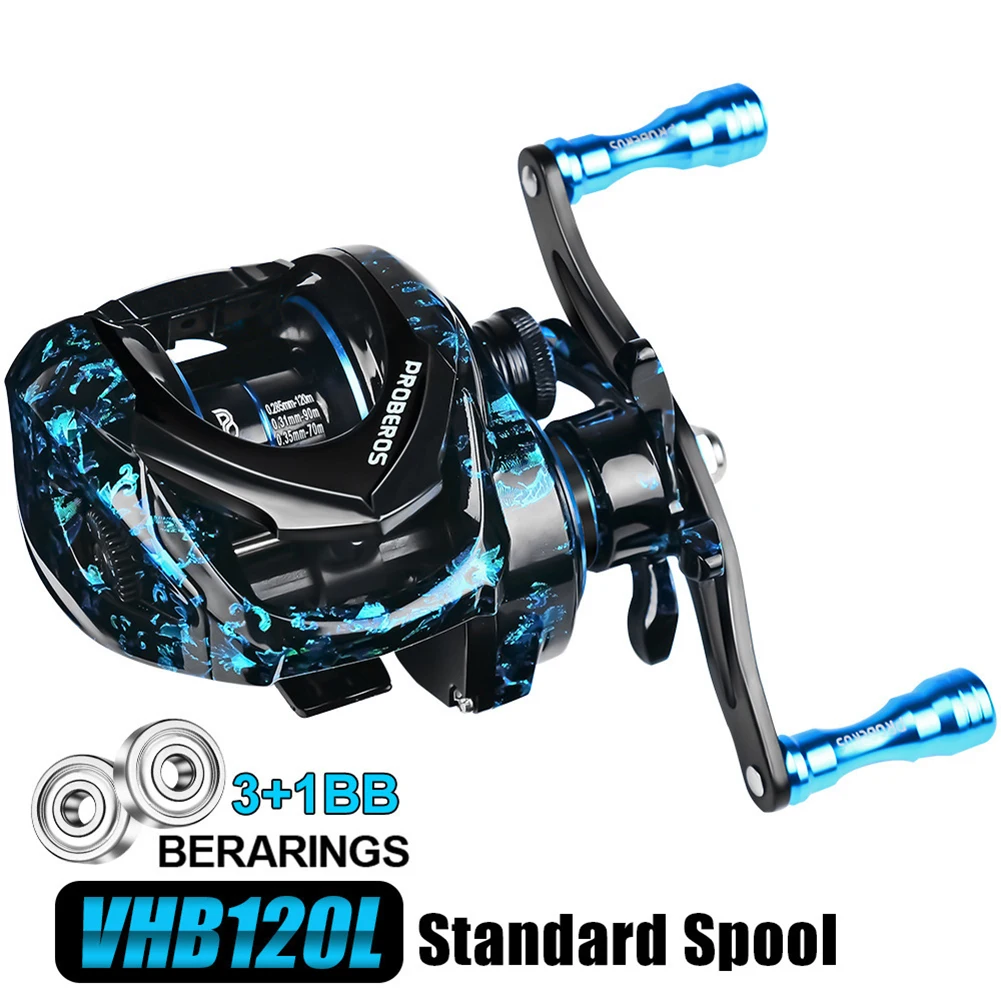 3+1BB Fishing Reel 7.2:1 Gear Ratio Reel Fishing Competitions 5-speed Magnetic Brake 8 Kg Braking Force Anti-overrun Design