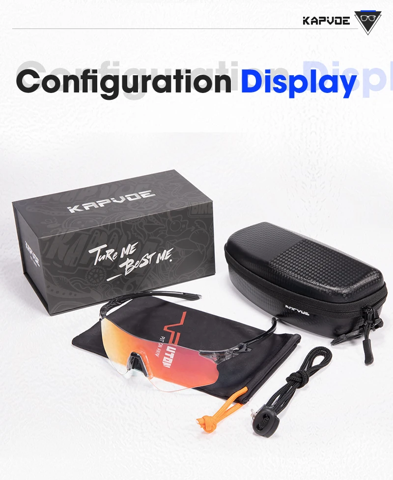 Kapvoe Leichtgewichtige Photochrome Laufsonnenbrille Sportbrille für Männer Marathon-Radbrille Mountainbike-Brille Eyewear – Detail 16