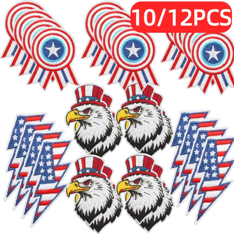 

10/12PCS Wholesale10/12PCS Military Star Medal Embroidery Patches Honor Badge Iron on Appliques for Jacket Bag DIY Vintage Style