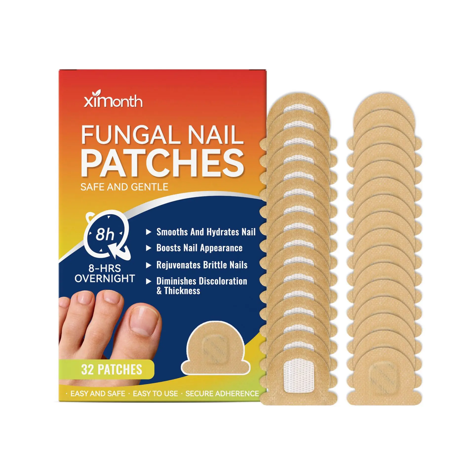 

XIMONTH Nail Care Patch Treating Onychomycosis Prevent Fungal Infections Repair Damage Brightening Luster Nail Nourishing Patch