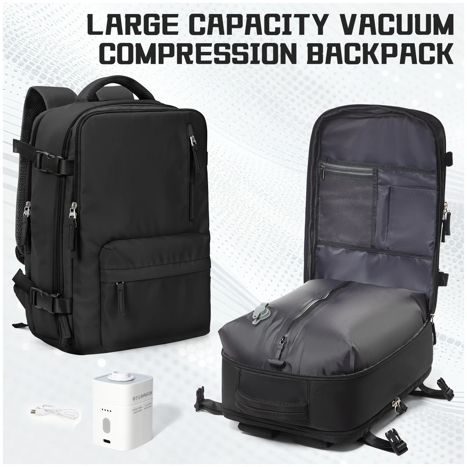 Sacs de rangement sous vide, sac à dos de voyage sous vide, gain de place, sacs scellés sous vide pour vêtements, sacs de voyage à Compression, essentiels de voyage