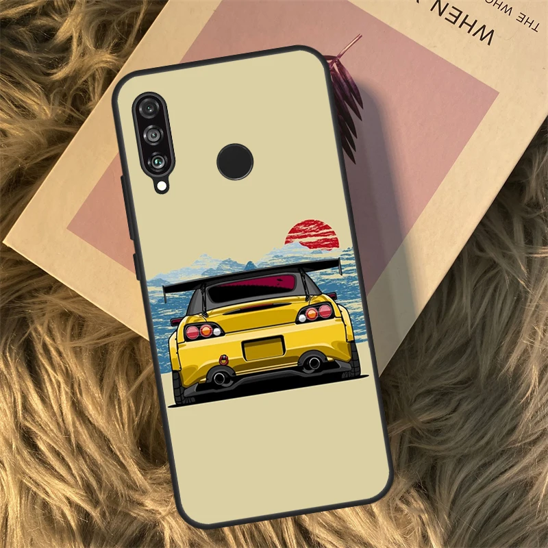 Sport Auto Jdm Drift Case Voor Huawei P30 P20 P50 Pro P40 Lite P Smart 2021 Nova 5T Voor honor X8 X9a 50 70 Cover