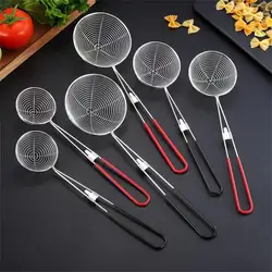 Stainless Steel Wire Drain Scoop Hot Pot Drain Scoop Drain Oil Spill Scoop Noodles Powder Spoon Milk Tea Shop Pearl Filter Spoon