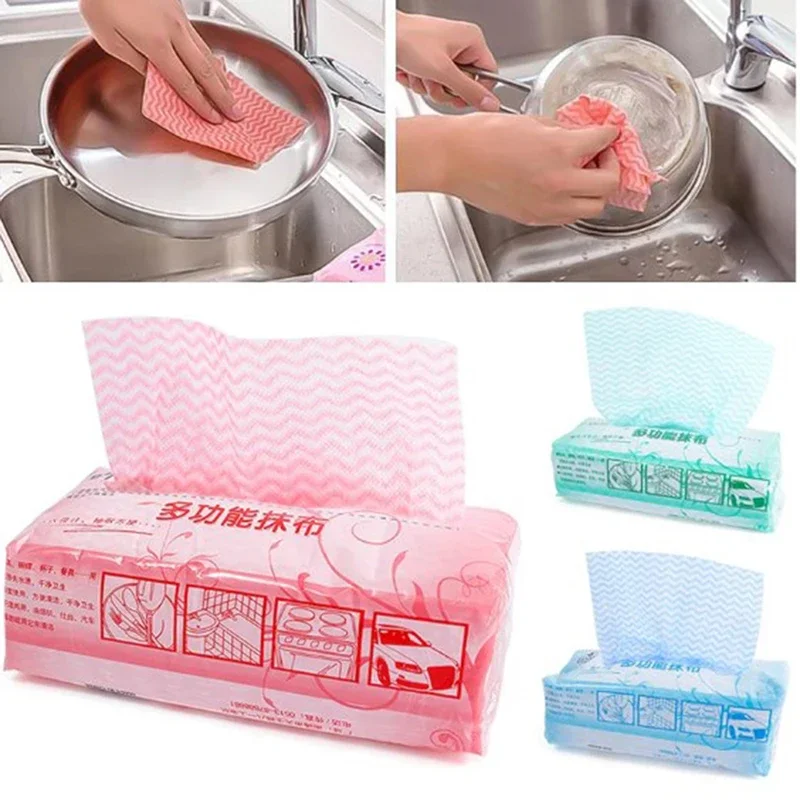 80 Pcs/pack Removable Dish Washing Cloth Kitchen Towels Dishcloth Non-woven Fabric Household Car Cleaning Cloth Disposable Wipes