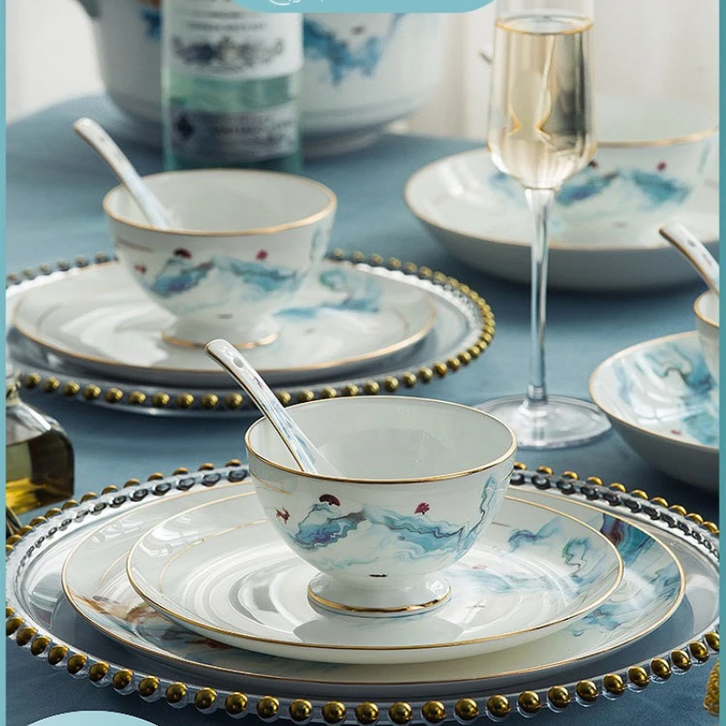 

Dishes set, household tableware, dishes, Jingdezhen