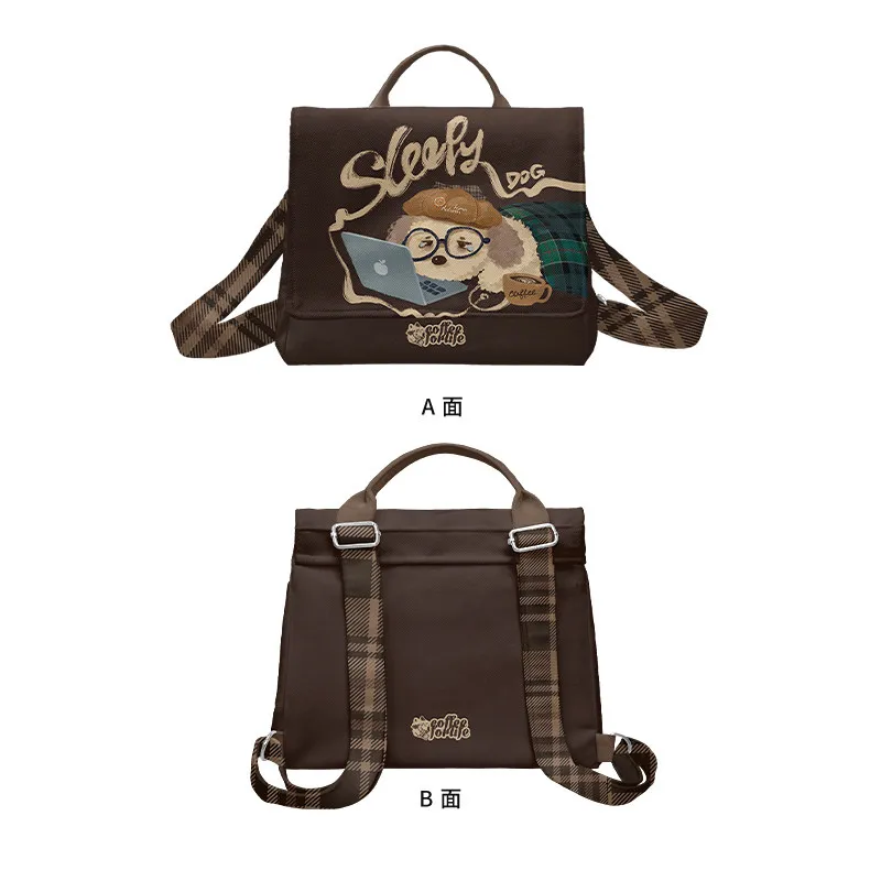 Backpack college student girl cute schoolbag American high street design sense niche work commuter backpack