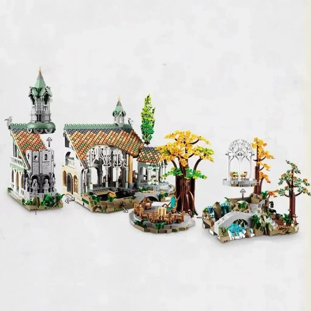 New In Creative Icons Movie Lorded of RingsCastle Model Building Blocks Brick 10316 Street View Toys 6167Pcs