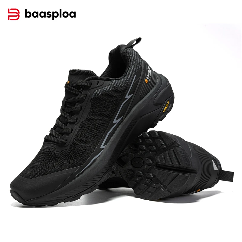 Baasploa Men Hiking Shoes Comfort Wear Resistant Outdoor Shoes Men Breathable Mesh Casual Sneakers Climbing Non-Slip Lace Up - Image 6