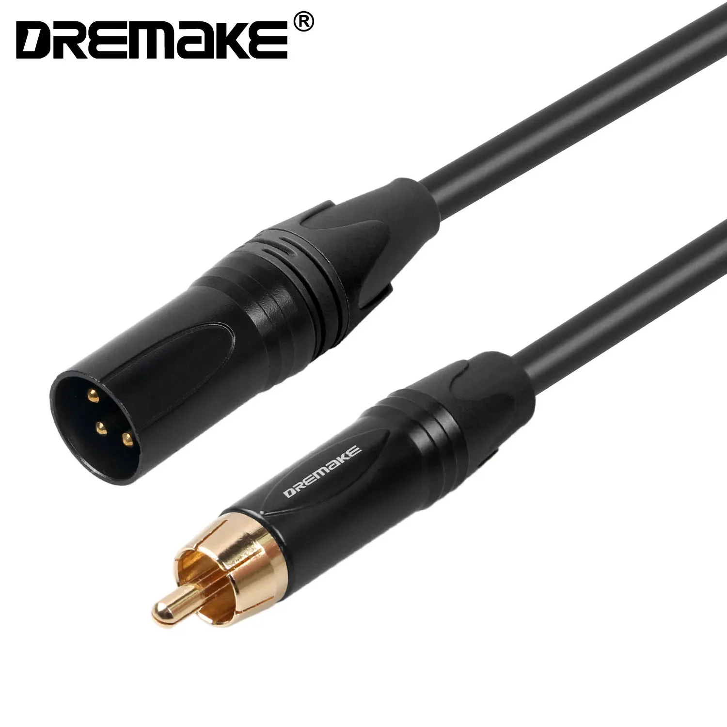 

DREMAKE Unbalanced RCA to XLR Audio Interconnect Cable XLR 3-Pin Male to RCA Male Speaker Cable for AV receiver to Amplifier