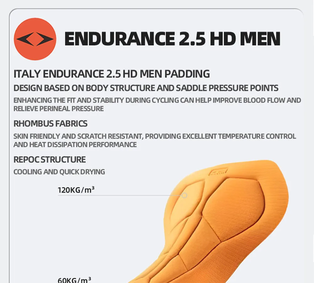 YKYWBIKE Herren-Radsport-Trägerhose, Italien-Schnittstellenpolsterung, 7-Stunden-Fahrrad-Trägerhose, Pro-Sommer-Rennrad-Trägerhose – Detail 16